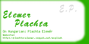 elemer plachta business card